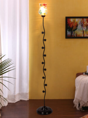 Ambika Home Aurora Estate Multi Shade Premium Iron Floor Lamp with Iron Base & Powder Coated Finish | E27 Holder Included Bulb